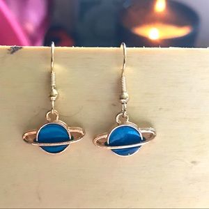 🪐Handmade Mini Planet Gold Dangling Earrings🪐